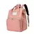 Mochila cuna maternal con techo y cargador puerto USB - Rosa