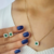 Conjunto de Colar e Brincos com Zircônias Verde Turmalina Banhado a Ouro 18K - comprar online