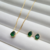 Mix Colar e Brinco de Gota Pequena de Zircônia Verde Turmalina Banhado a Ouro 18K na internet
