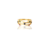 Anel com Design em X Cravejado em Microzircônia Cristal Banhado a Ouro 18k - comprar online