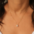 Colar Corrente Veneziana com Pingente Gota em Zircônia Cristal Banhada a Ouro 18k