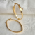 Argola Oval Fecho Português Banhada a Ouro 18K