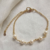 Pulseira com Corrente e Pérolas Folheada a Ouro 18K