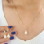 Conjunto de Brinco e Colar com Pingente Gota de Pérola Banhado o Ouro 18K - comprar online