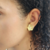 Brinco Flor Fosca com Zircônia Cristal Grande Banhada a Ouro 18K