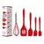 Kit Utensílios De Silicone Maciço Espátulas Concha Cozinha VERMELHO (D25-KITS - PopShopLar