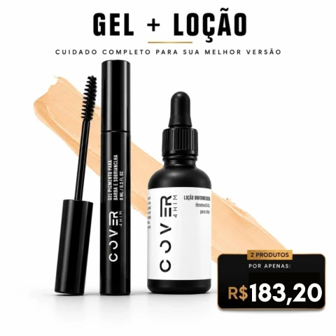Gel Pigmento + Loção Uniformizante Cover4him Claro