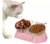 Dispensador Comida Gato Cuencos Elevado Comedero Plato Doble