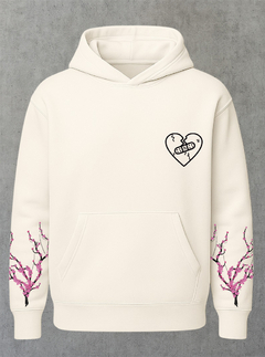 Hoodie - BROKEN HEART - Cream en internet