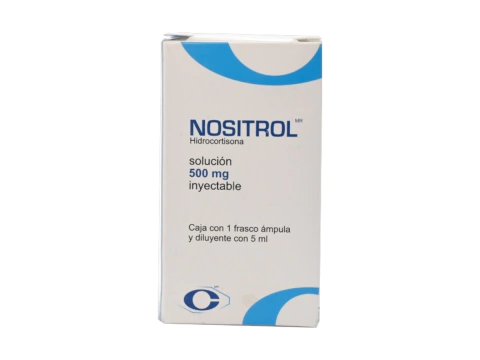 Nositrol, hidrocortisona solución 500mg inyectable caja c/1 frasco ámpula