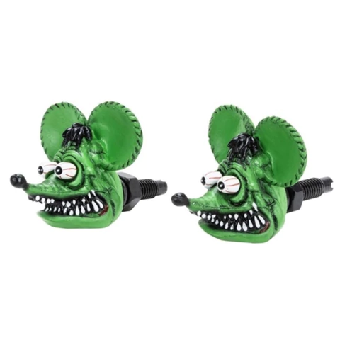Parafuso Placa Mooneyes Rat Fink Verde
