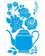 Stencil Litoarte ST 443 - Bule e Flores - 21X34 cm