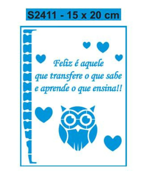 Stencil S2411 - Mensagem para Professor(a) - 15X20 cm