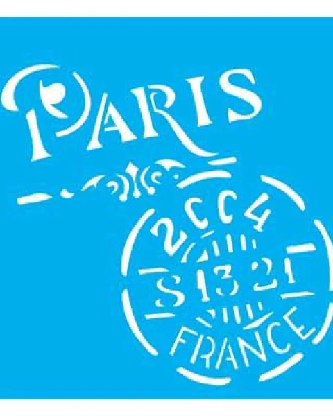 Stencil OPA1742 - Selo Paris - 14X14 cm