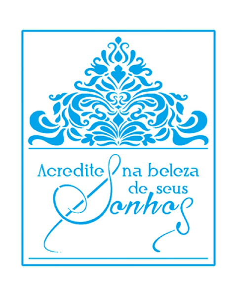 Stencil Litoarte STM 637 - Brasão Acredite na Beleza - 17X21 cm