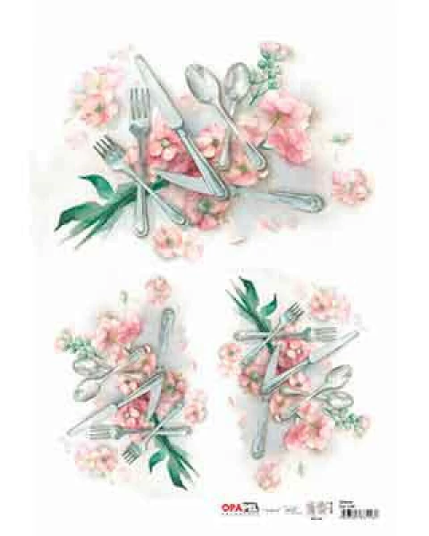 Papel Decoupage Talheres OPAPEL OPA2399
