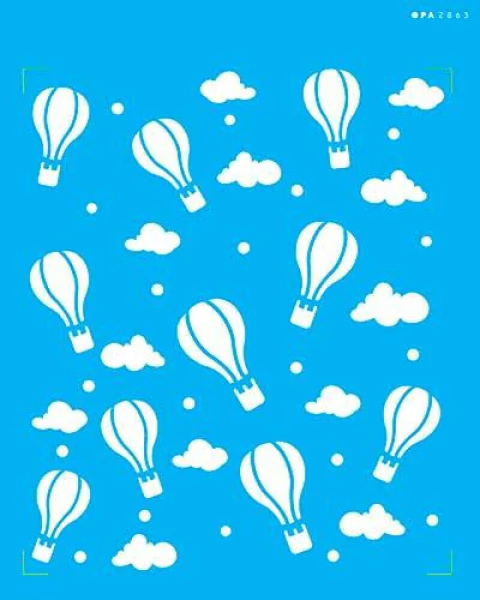 Stencil OPA 2863 - Infantil Estamparia Balões I - 20X25 cm