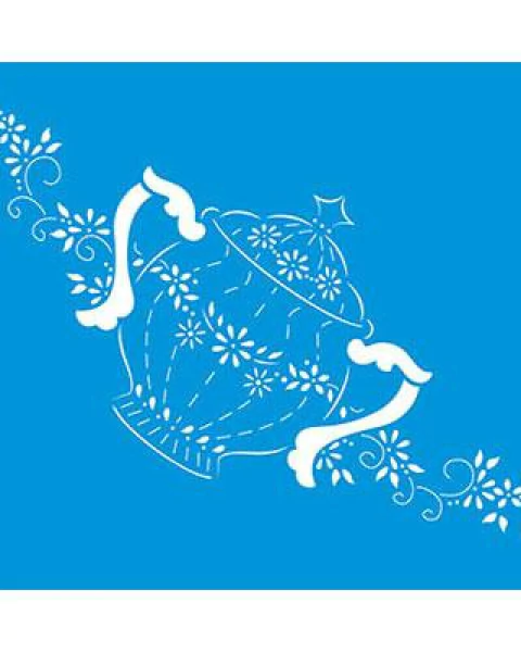 Stencil Litoarte STM 293 - Açucareiro Arabescos - 17X21 cm