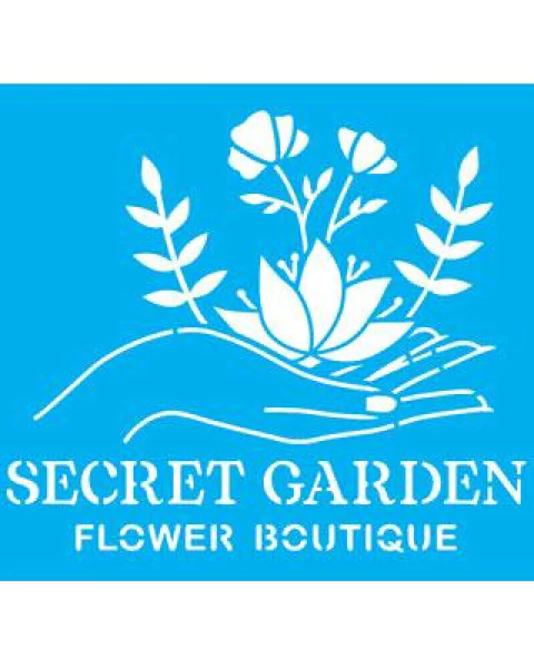 Stencil OPA3307 - Frase Secret Garden - 15X20 cm
