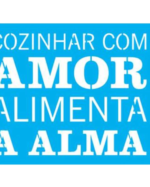 Stencil OPA2705 - Frase Cozinhar com Amor - 15X20 cm