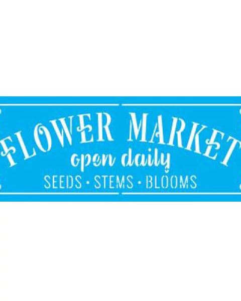 Stencil OPA3298 - Frase Flower Market - 10X30 cm