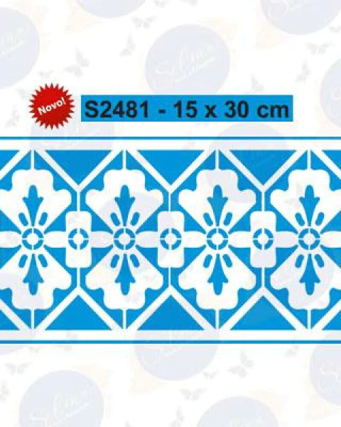 Stencil S2481 - Azulejo Indiano GD - 15X30 cm