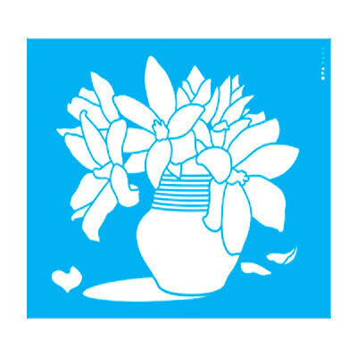 Stencil OPA3400 - Vaso e Flor Açafrão do Prado - 20X25 cm