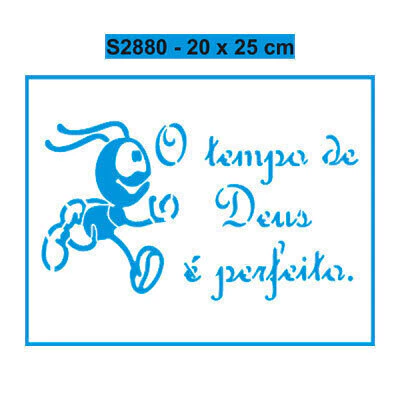 Stencil S2880 - Smilinguido : O tempo de Deus é perfeito - 20X25 cm