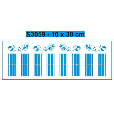 Stencil S3059 - Joaninha e Listras - 10X30 cm