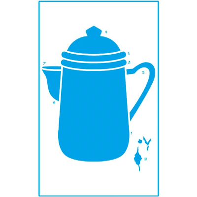 Stencil Litoarte ST 162 - Bule Simples - 21X34 cm