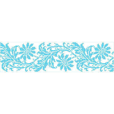 Stencil Litoarte STAG 038 - Barrado Ponto Cruz de margaridas VII - 11X42 cm - comprar online