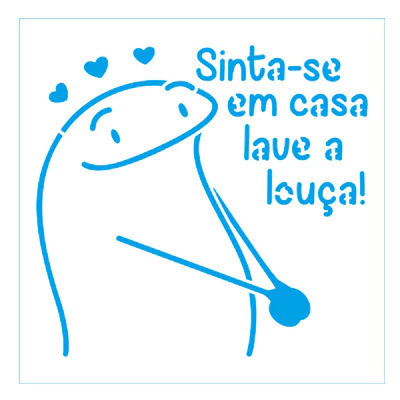 Stencil Litoarte STXX 332 - Flocks: Sinta-se em Casa e Lave a Louça - 20X20 cm - comprar online