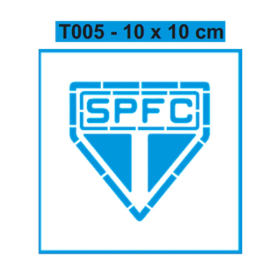 Stencil T005 - Time São Paulo - 10X10 cm