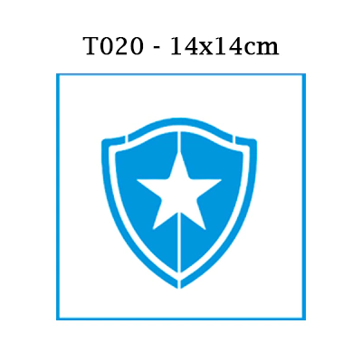 Stencil T020 - Time Botafogo - 14X14 cm