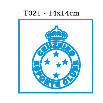 Stencil T021 - Time Cruzeiro - 14X14 cm