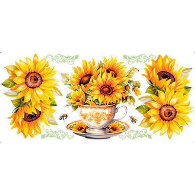 Transfer Têxtil TTB5L 005 - Girassóis - 27,50X12,80 cm - comprar online