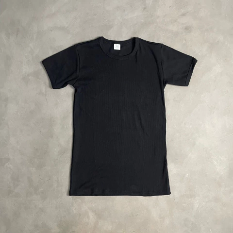 Camiseta Canelada Preto Baby Look Masculino