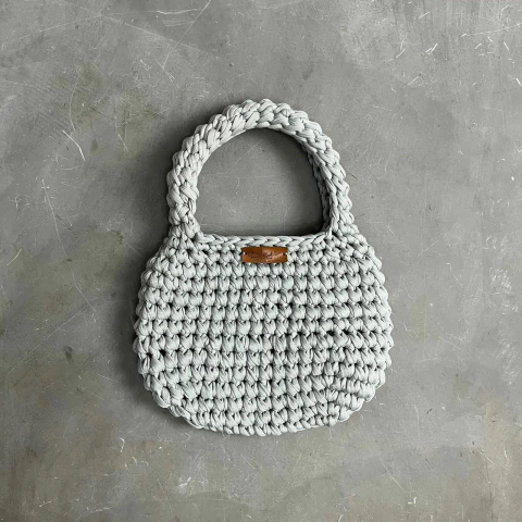 Bolsa de Crochê Cinza