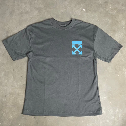 Camiseta Oversized OW Melted Blue Cinza