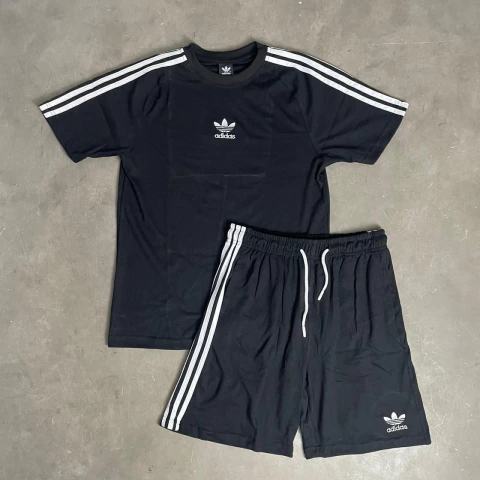 Conjunto Moletom ADD 3 Listras Preto