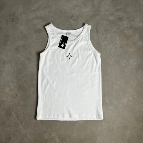 Regata Canelada Branco Stars Bordado Marrom Company