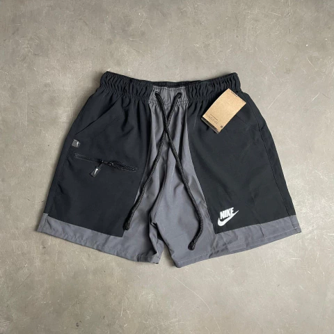 Bermuda Tactel C/ Cordão NK Cargo Preto e Chumbo