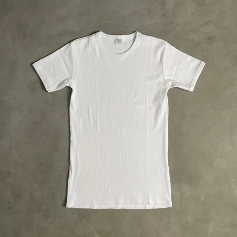 Camiseta Canelada Branco Baby Look Masculino