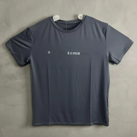 Camiseta Esportiva Frases Dry Fit Chumbo