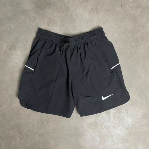 Short Tactel C/ Elástico NK Gym Listra Branca