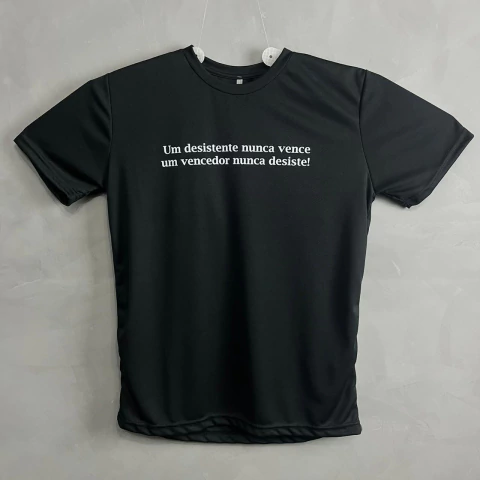 Camiseta Esportiva Frases Dry Fit Preto