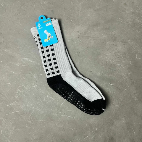 Meia Cano Longo Kids Antiderrapante Cinza