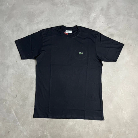 Camiseta Bordada LCST Crocodilo Básica Preto