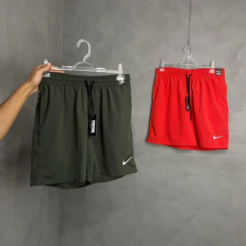 Bermuda Tactel Fino C/ Elástico NK Bordado Branco