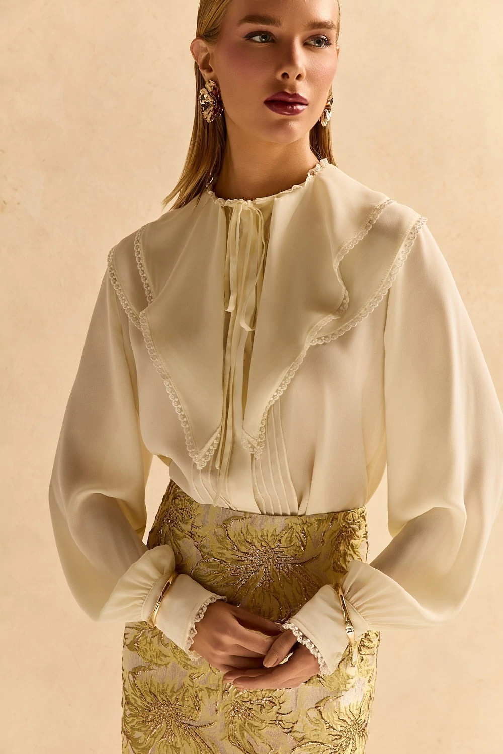 Camisa Yolanda Off-White ONE BY ANGIE